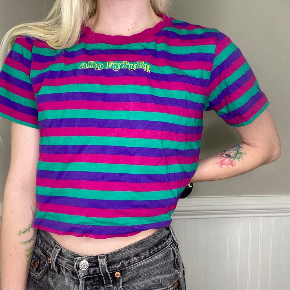 Odd Future Striped Crop Top
